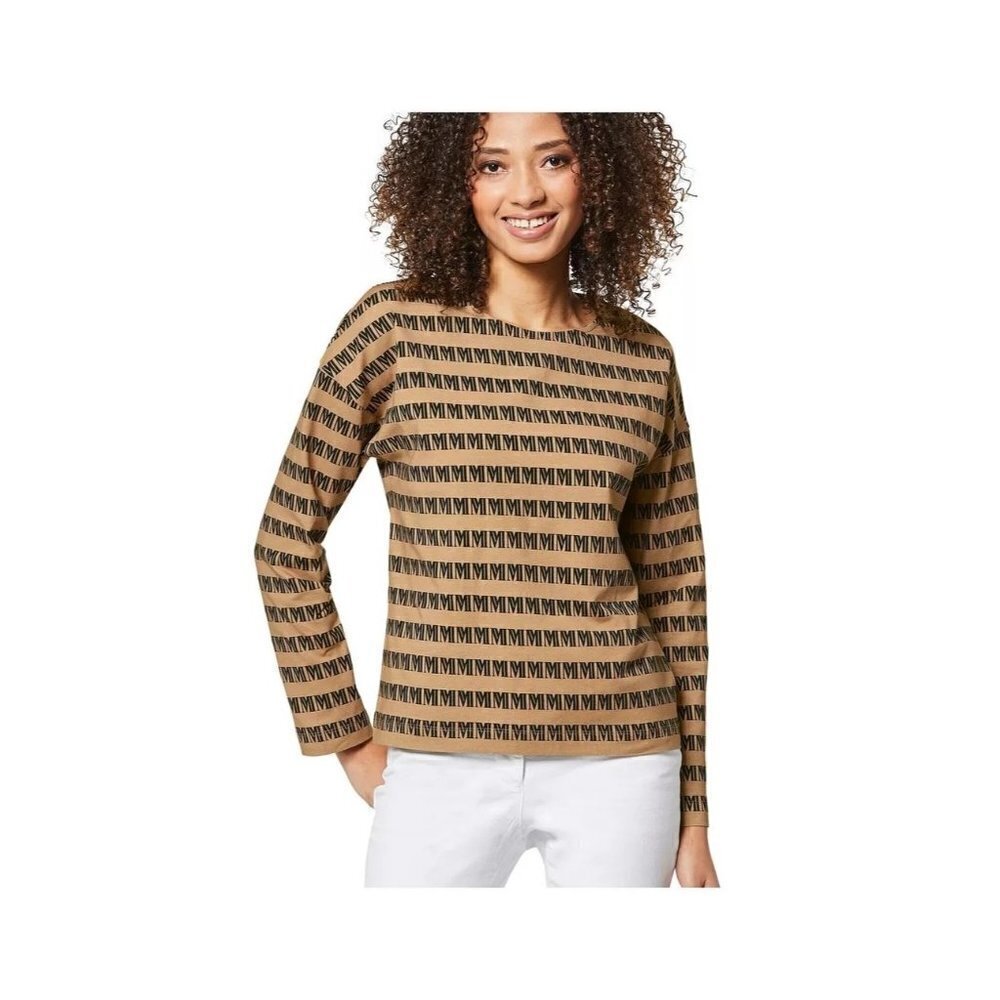 Madeline M Logo Long Sleeve Top Blouse Women's Size 6